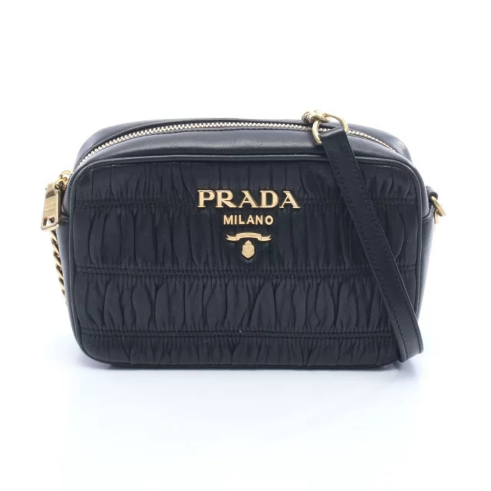 Prada NAPPA GAUFRE Shoulder Bag Leather Black